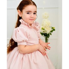 Hly Karol Tasarım Pudra Pembe Inci Vintage Kız Bebek Elbisesi,doğum Günü,fotoğraf Çekim Elbise,0-10 Yaş Uygun