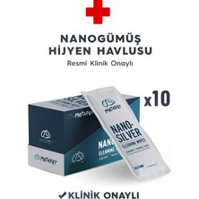 Metapet Büyük Nano Gümüş Bakım Havlusu, Köpek Göz Kulak Ağız Temizleme, 10 Adet