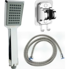 Ahlez Arya Duş Başlığı   3m Yapışkanlı Mafsal ve Örgülü Duş Hortumu Duş Seti