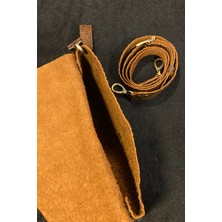 MAT DERİ Kadın Çanta Kahve Desenli Hakiki Deri Çapraz Askılı Clutch Portföy Çanta