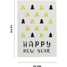 Repro Design 10X14 cm Yılbaşı Temalı 5 Adet Tebrik Kartı Model-2 Happy New Year