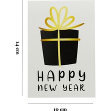 Repro Design 10X14 cm Yılbaşı Temalı 5 Adet Tebrik Kartı Model-2 Happy New Year