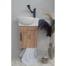 28*45 AdaGrup TEAK Mini Lavabo ve Banyo Dolabı