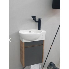 28*45 AdaGrup Çift Renk Mini Banyo Dolabı ve Lavabo