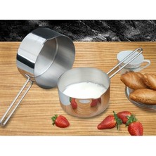 Çelik 2 Li Set Paslanmaz 430 Çelik Kaçerola Sütlük ve Sosluk 12-14 cm Gri Çelik 2