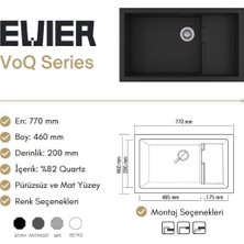 Evier Köşeli Granit Evye Voq Series Black (Siyah) 2 Yıl Granit 1