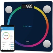 2 Yıl Lacivert PSC04 Tartı Connect Smart Akıllı Baskül Yağ Ölçer Bluetooth 2 Yıl Lacivert