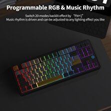 Ajazz AK870 Mekanik Oyuncu Klavyesi-Kablolu-2.4g-Bt Bağlantılı Rgb-Hot Swap