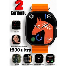 200-300 Mah Akıllı Saat Watch 8 T800 Ultrapro 45MM 1.99INÇ Türkçe Tüm Telfonlara Uyumlu Çok Renkli