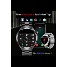 1 Yıl Hx Series V4 Suit Yuvarlak Akıllı Saat 7 Kordon Hediyeli Tüm Telefonlara Uyumlu Akıllı Saat Ç