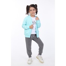 Toontoy Kız Çocuk 3lü Baskılı Eşofman Takım