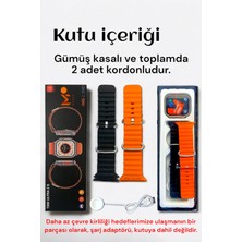 Gümüş Akıllı Saat Watch 8 T900 Ultra 2s 2.3inch Arama+Ultra Pods Max Dokunmatik Bluetooth Kulaklık