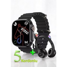 Ithalatçı Garantili Akıllı Saat Bluetooth Kulaklık Ikisi Bir Arada Watch 8 Kedili Kulaklık 5 Kordon