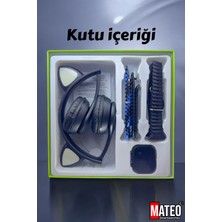 Ithalatçı Garantili Akıllı Saat Bluetooth Kulaklık Ikisi Bir Arada Watch 8 Kedili Kulaklık 5 Kordon