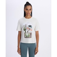 Kappa Authentic Alessi Kadın Beyaz Comfort Fit Tişört