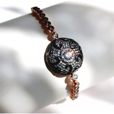 Keskin Gümüş 925 Ayar Gümüş  Gold Retro Tombak Tasarım  Kadın Bileklik Doğum Günü Hediye