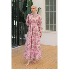 Smond Store Desenli Elbise Pembe - 10068.1778.