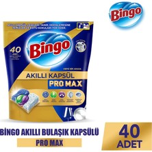 Bingo Akıllı Kapsül Pro Max Bulaşık Makinesi Tableti 40'lı x 2 Adet (80 Kapsül)