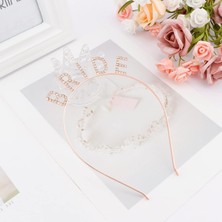 ADP Rose Gold Renk Bekarlığa Veda Kristal Taş Bride Tacı Ithal 16X10 cm