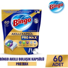 Bingo Akıllı Kapsül Pro Max Bulaşık Makinesi Tableti 60'lı x 3 Adet (180 Kapsül)