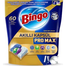 Bingo Akıllı Kapsül Pro Max Bulaşık Makinesi Tableti 60'lı x 3 Adet (180 Kapsül)