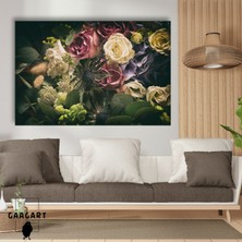 Gaagart Tekli Yatay Kanvas Duvar Tablosu Dekoratif Dikenli Çiçekler