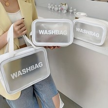 Wash Bag 3'lü Kozmetik Seti Beyaz