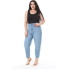 Kadın Büyük Beden Mavi 5 Cepli Kot Pantolon 65N38131
