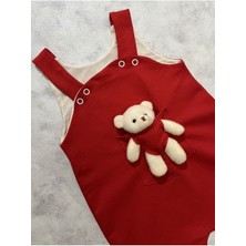 Mbk Garden Oyuncak Ayıcıklı 2li Salopet Seti Unisex Bayramlık Bebek Tulum 3-6-9 Ay