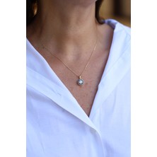 Yenigün Kuyumculuk 14 Ayar Altın Altıgen Tektaş Kolye