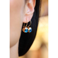 Yenigün Kuyumculuk 14 Ayar Altın Nazarlık Sallantılı Küpe