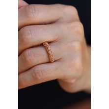 Yenigün Kuyumculuk 14 Ayar Altın Arpaş Zincir Sarmalı Yüzük Rose