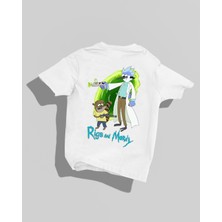 Nulivez Rick And Morty Tasarımı Sırt Baskılı Yüksek Kalite Kompakt  Oversize T-Shirt