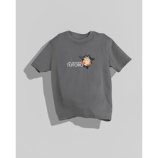 Nulivez My Neighbor Totoro Tasarımı Sırt Baskılı Yüksek Kalite Kompakt  Oversize T-Shirt