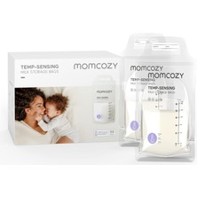 Momcozy Anne Sütü Saklama Torbaları, 50 Adet, Sıcaklık Algılama, Sızdırmaz, 180ML, Tek Kullanımlık