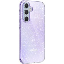 Hatreds Samsung Galaxy A14 4g Uyumlu Simli Tasarımlı Full Korumalı Silikon Kılıf - Mor