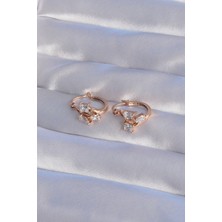 Çarşı Point Xuping Rose Renk Zirkon Taşlı Halka Küpe