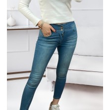 MDB Shop Yüksek Bel Likralı Jean Pantolon 90 cm