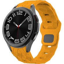 ZORE Galaxy Watch 5 40MM KRD-116 20MM Futbol Desenli Spor Tasarımlı Silikon Kordon-Sarı