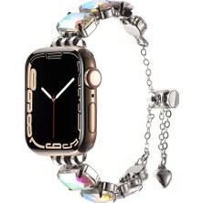 ZORE Apple Watch Uyumlu Ultra 49MM KRD-115 Renkli Taş Tasarımlı Kordon-Colorful