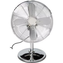 2 Yıl Krom Masa Üstü Vantilatör Salınımlı 3 Kademeli Vantilatör 30CM Çap NC009 Ithalatçı Garantili