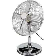 2 Yıl Krom Masa Üstü Vantilatör Salınımlı 3 Kademeli Vantilatör 30CM Çap NC009 Ithalatçı Garantili