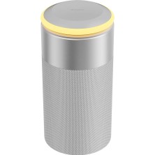 Ambiyans Işıklı Bluetooth Speaker Hoparlör Wiwu WI-W022 Kablosuz Şarj Özellikli Standlı Gümüş