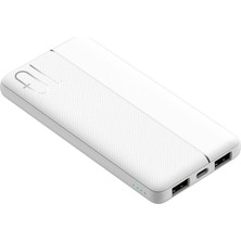 Wiwu Powerbank 10000MAH Wiwu WI-P032 Çift USB ve Type-C Portlu Pd LED Işık Göstergeli Beyaz