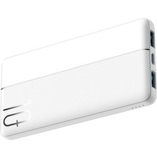 Wiwu Powerbank 10000MAH Wiwu WI-P032 Çift USB ve Type-C Portlu Pd LED Işık Göstergeli Beyaz