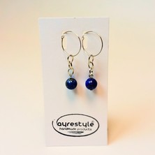 Ayre Style Lapis Lazuli Taşlı Sallantılı Halkalı Kadın Küpesi