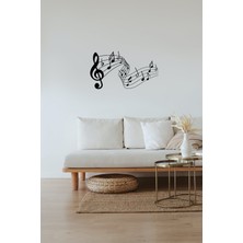 İglii Müzik Notası Siyah Duvar Metal Tablo, Ev Ofis Tablosu