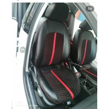 Akıncı Seat Ibiza 2011 2018 Arası Arka Sırt Arka Oturma 2+1. Siyah Zemin Kırmızı Nakıslı Taytüyü Deri
