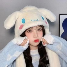 Işıklı Kulakları Oynar Şapka Cinnamoroll Stitch Tavşan Spiderman Kuromi Hediyeliik Rengarenk Yumuşacık Şapka Modeller