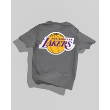 Nulivez Lakers Tasarımı Sırt Baskılı Yüksek Kalite Kompakt  Oversize T-Shirt